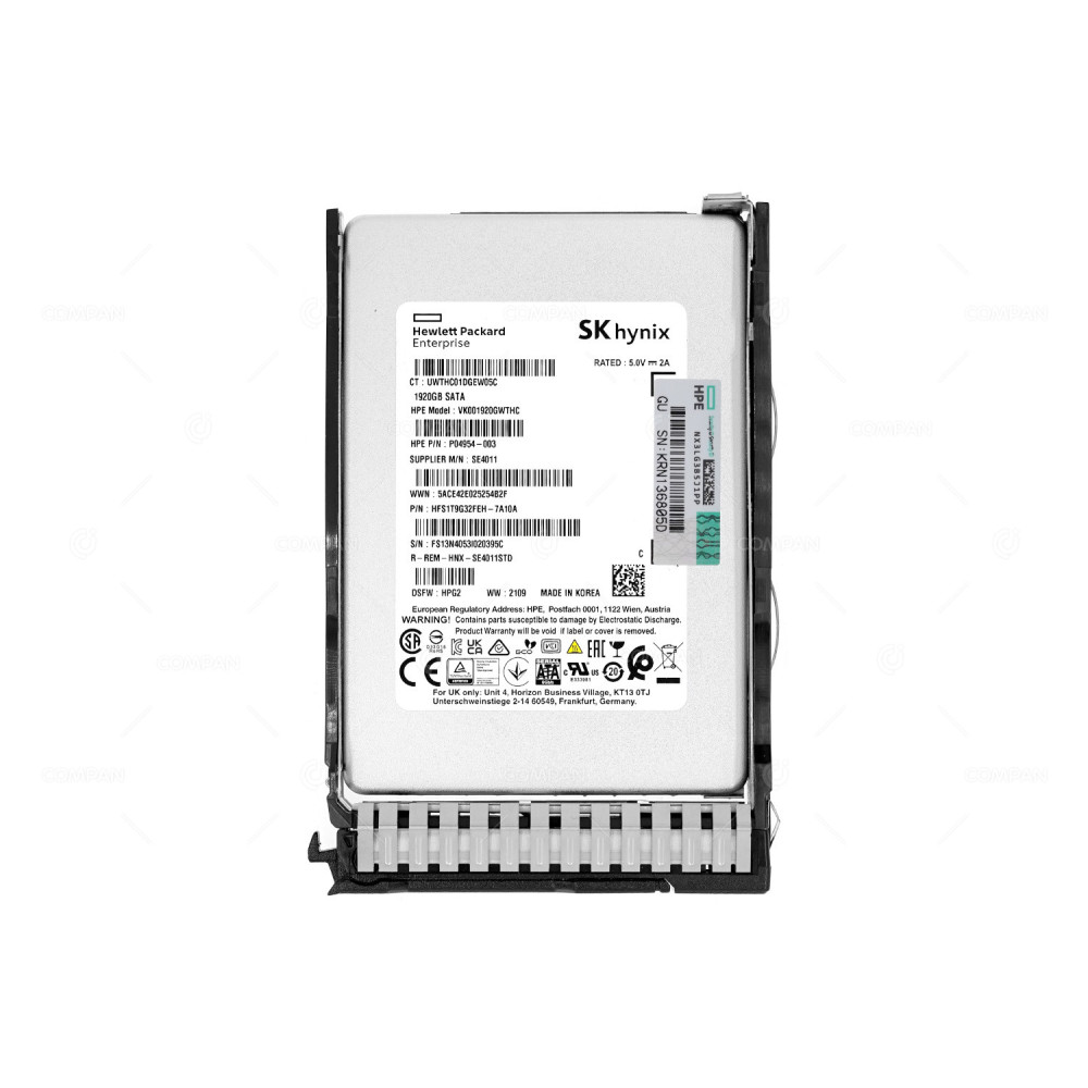 P18484-001 HP SSD 1.92TB SATA 6G 2.5" SFF FOR HP PROLIANT G8-G10